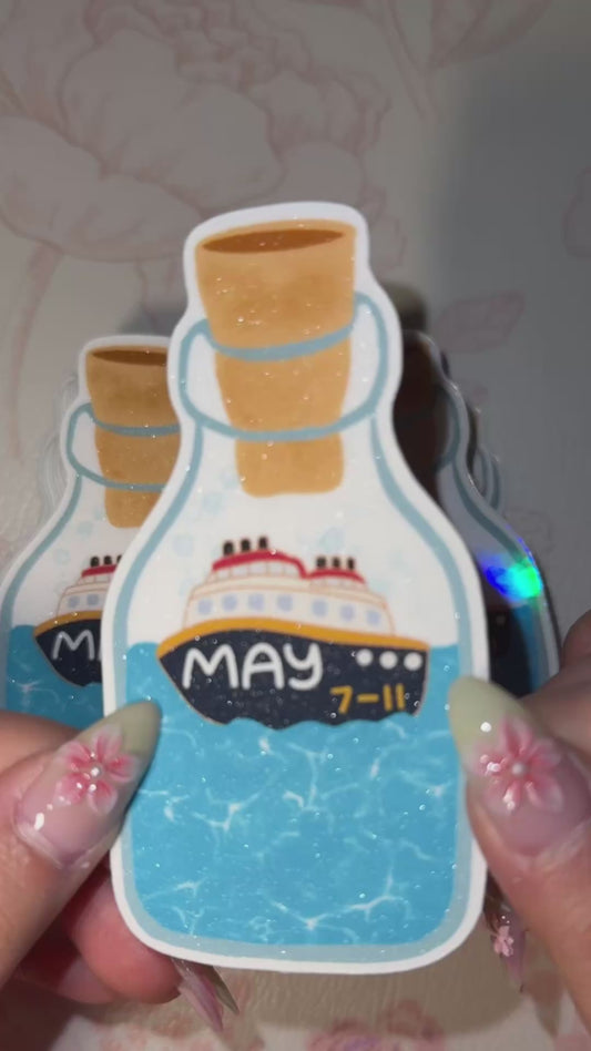 "Cruise in a Bottle" - Customisable Disney Cruise Sticker