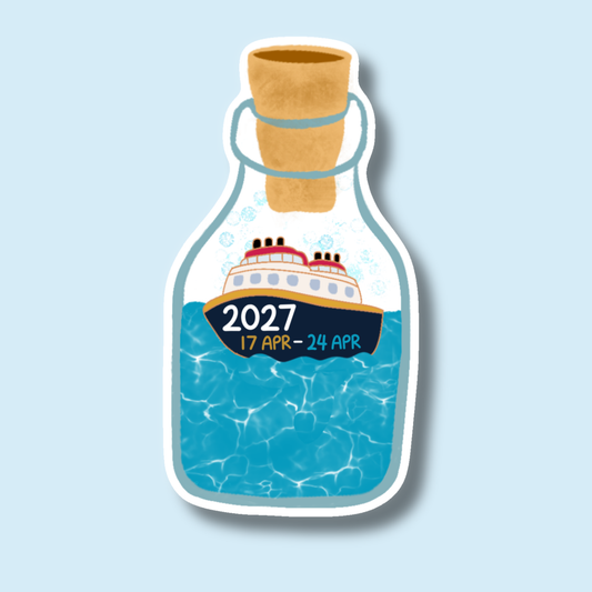 "Cruise in a Bottle" - Customisable Disney Cruise Sticker